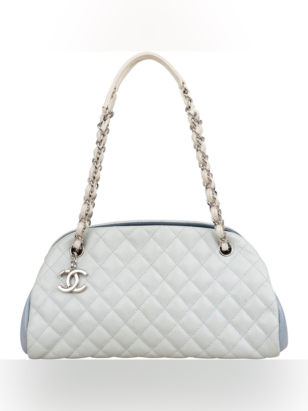 🔥100% Chanel Quilted Caviar Leather Mademoiselle Bowling Shoulder Bag🔥